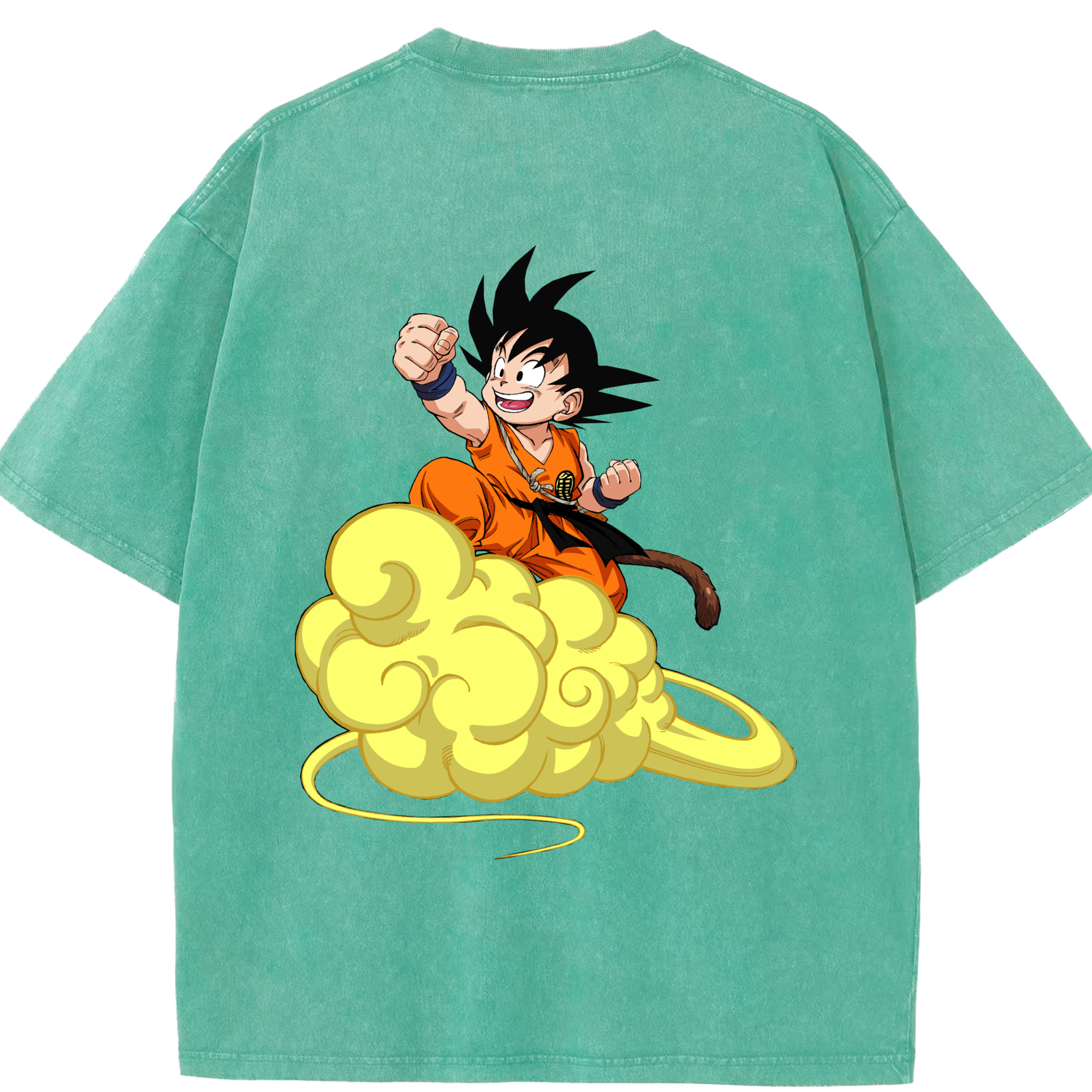 （画像用） ドラゴンボール 孫悟空（そん ごくう）Son Goku カカロット DRAGON BALL Kakarotto 綿100% ヴィンテージ風 半袖Tシャツ（背面プリント）